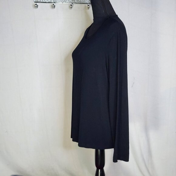 Chico's Black Rayon Span LS Neveah Scoop Neck Soft Top Chico Size 3 US XL 16 - Picture 7 of 16